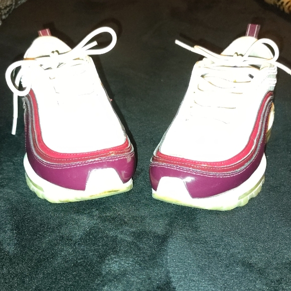 Nike Air Max 97 Maroon and Cream Sneakers - Picture 3 of 6